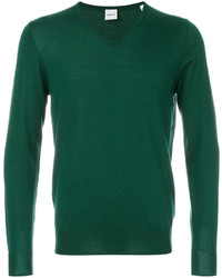 Мужской зеленый свитер с v-образным вырезом от Aspesi