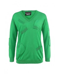 Женский зеленый свитер с v-образным вырезом от Boutique Moschino
