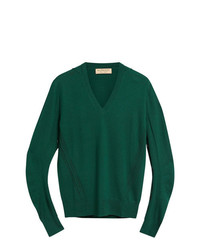 Мужской зеленый свитер с v-образным вырезом от Burberry
