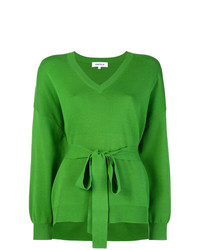 Женский зеленый свитер с v-образным вырезом от Enfold