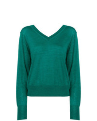 Женский зеленый свитер с v-образным вырезом от Isabel Marant