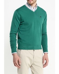 Мужской зеленый свитер с v-образным вырезом от Lion of Porches