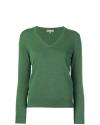 Женский зеленый свитер с v-образным вырезом от N.Peal
