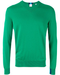 Мужской зеленый свитер с v-образным вырезом от Paul Smith