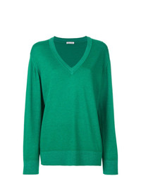 Женский зеленый свитер с v-образным вырезом от Tomas Maier