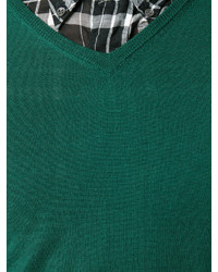 Мужской зеленый свитер с v-образным вырезом от Aspesi