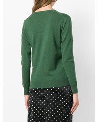 Женский зеленый свитер с v-образным вырезом от N.Peal
