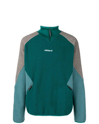 Мужской зеленый свитер с воротником на молнии от adidas