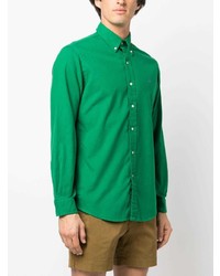 Мужской зеленый свитер с воротником поло с вышивкой от Polo Ralph Lauren