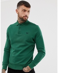 Мужской зеленый свитер с воротником поло от Fred Perry