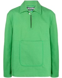 Мужской зеленый свитер с воротником поло от Jacquemus