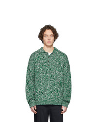 Мужской зеленый свитер с воротником поло от Joseph