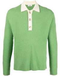 Мужской зеленый свитер с воротником поло от Nanushka