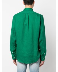 Мужской зеленый свитер с воротником поло от Polo Ralph Lauren