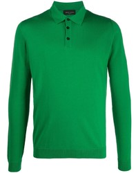 Мужской зеленый свитер с воротником поло от Roberto Collina