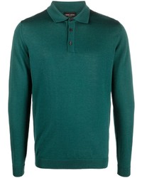 Мужской зеленый свитер с воротником поло от Roberto Collina