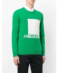 Мужской зеленый свитер с круглым вырезом с принтом от Valentino