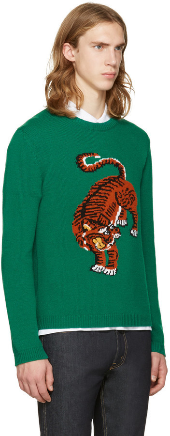 Green sale tiger sweater