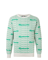 Мужской зеленый свитер с круглым вырезом с принтом от Hysteric Glamour