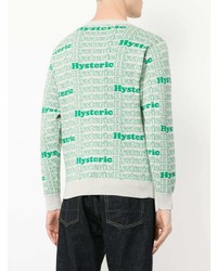 Мужской зеленый свитер с круглым вырезом с принтом от Hysteric Glamour