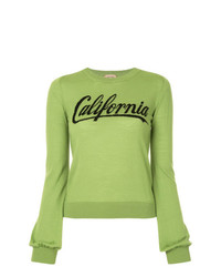 Женский зеленый свитер с круглым вырезом с принтом от N°21
