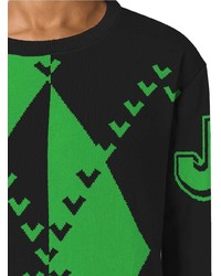 Женский зеленый свитер с круглым вырезом с принтом от Opening Ceremony