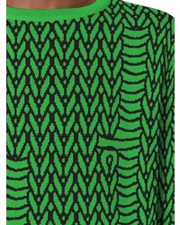 Мужской зеленый свитер с круглым вырезом с принтом от Opening Ceremony