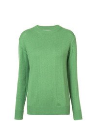 Женский зеленый свитер с круглым вырезом от Alexandra Golovanoff