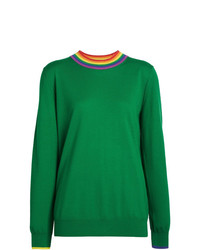 Женский зеленый свитер с круглым вырезом от Burberry