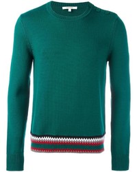 Мужской зеленый свитер с круглым вырезом от Carven