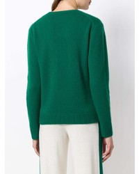 Женский зеленый свитер с круглым вырезом от Cashmere In Love