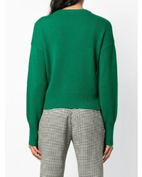 Женский зеленый свитер с круглым вырезом от Theory