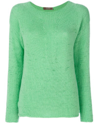 Женский зеленый свитер с круглым вырезом от Cividini