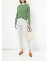 Женский зеленый свитер с круглым вырезом от Jac+ Jack