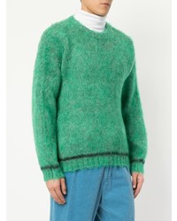 Мужской зеленый свитер с круглым вырезом от 08sircus