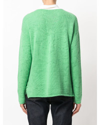 Женский зеленый свитер с круглым вырезом от Cividini