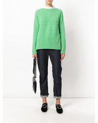 Женский зеленый свитер с круглым вырезом от Cividini