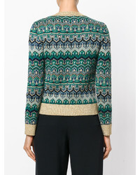 Женский зеленый свитер с круглым вырезом от Alberta Ferretti