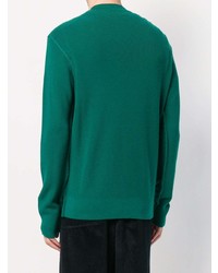 Мужской зеленый свитер с круглым вырезом от Maison Flaneur