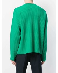 Мужской зеленый свитер с круглым вырезом от AMI Alexandre Mattiussi
