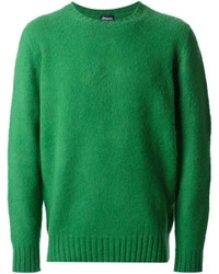 Мужской зеленый свитер с круглым вырезом от Drumohr