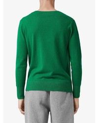 Мужской зеленый свитер с круглым вырезом от Burberry