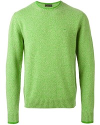 Мужской зеленый свитер с круглым вырезом от Etro