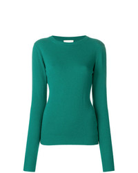 Женский зеленый свитер с круглым вырезом от Fine Edge