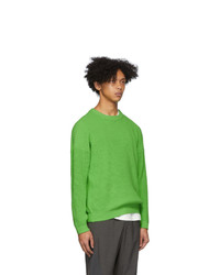 Мужской зеленый свитер с круглым вырезом от Issey Miyake Men