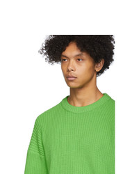 Мужской зеленый свитер с круглым вырезом от Issey Miyake Men