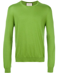 Мужской зеленый свитер с круглым вырезом от Gucci