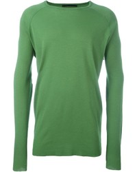Мужской зеленый свитер с круглым вырезом от Haider Ackermann