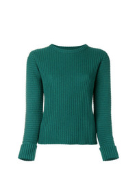 Женский зеленый свитер с круглым вырезом от Lamberto Losani