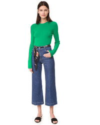 Женский зеленый свитер с круглым вырезом от Rochas